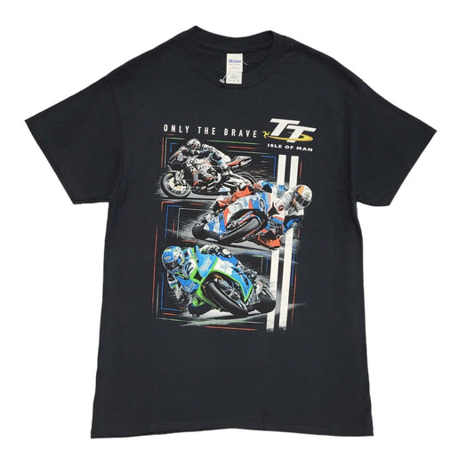 Isle Of Man TT Gildan Black Vintage 90s  Short Sleeve T-Shirt Uk Men's M