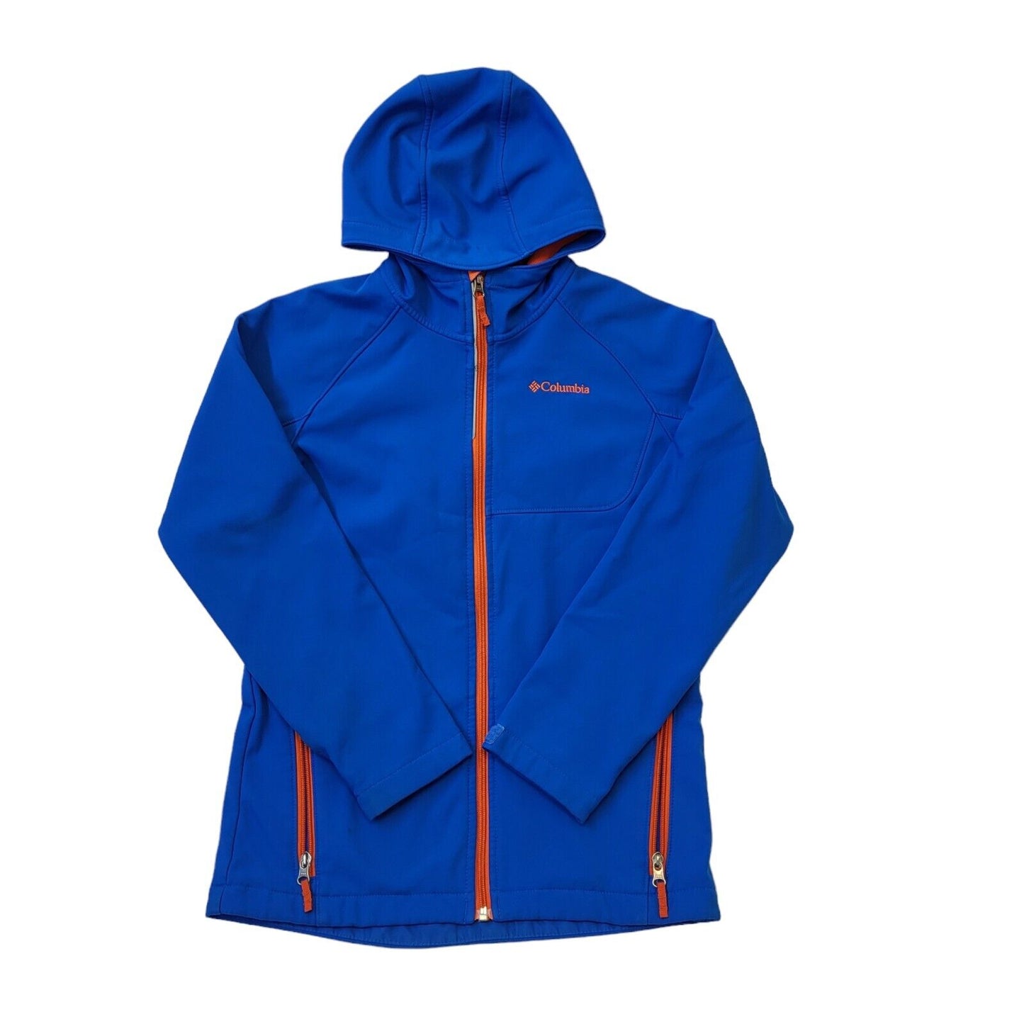 Columbia Blue & Orange Fleece Lined Hooded Jacket Women's Size Large
