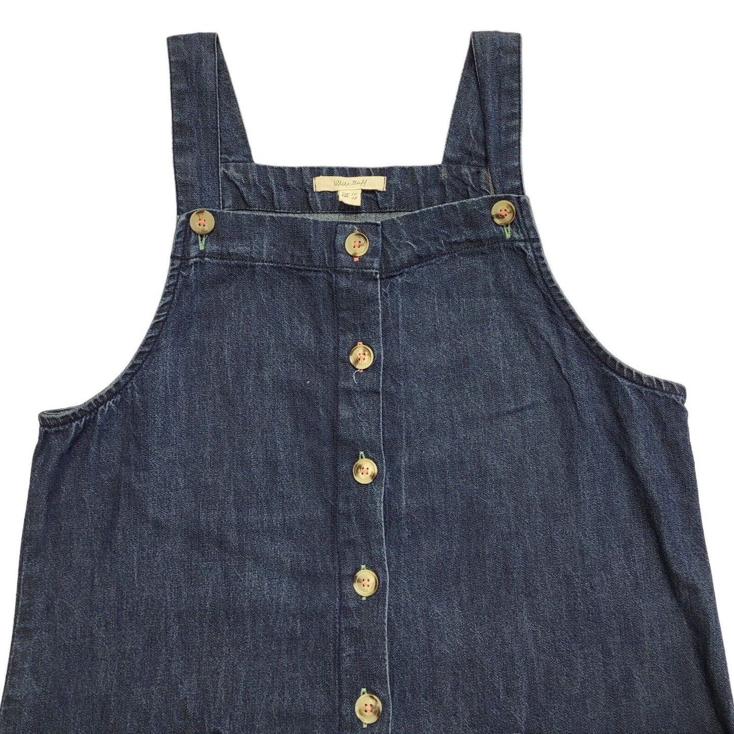 White Stuff Y2K Dark Blue Sleeveless Denim Dress Uk Women's Size 10 W28