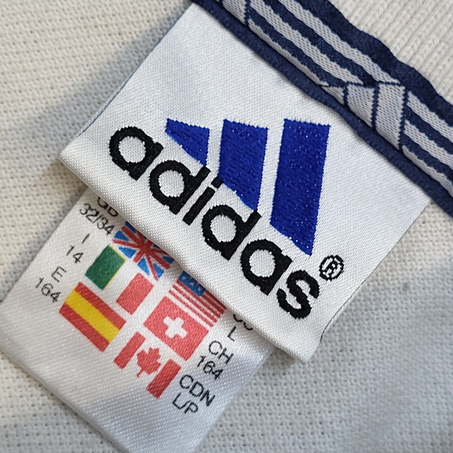 Adidas 90s Vintage White Sports Short Sleeve Polo Shirt Men's M
