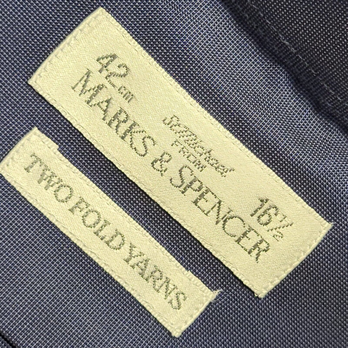 Marks & Spencer Vintage Y2K Dark Blue Long Sleeve Shirt Uk Men's Size XL