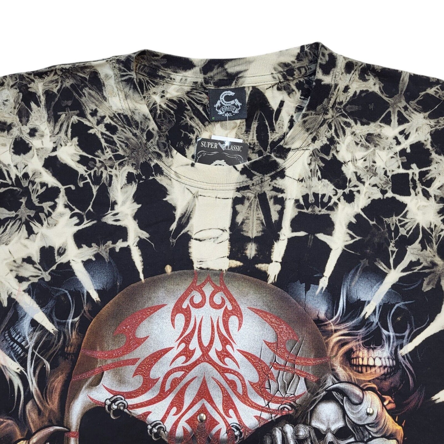 Caballo Vintage Multicoloured Skull 3D Glow In The Dark BNWT T-Shirt Men's XXL