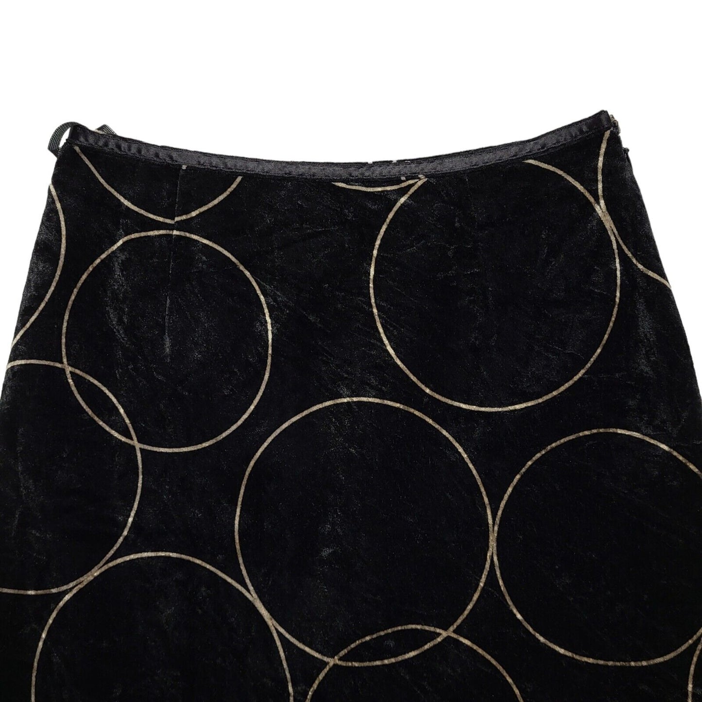 Entertainer Vintage 90's Black Straight Velvet Skirt Uk Women's Size 8 W26