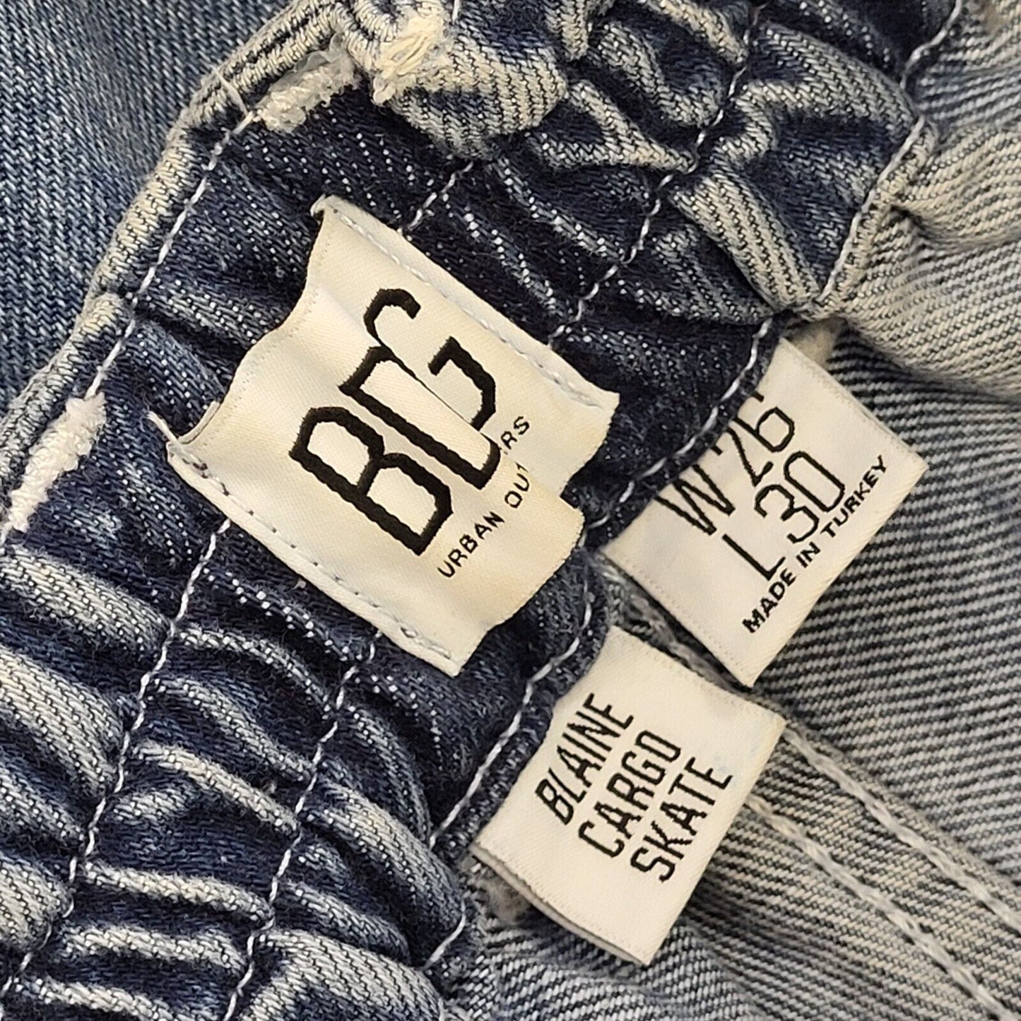 BDG Y2K Blue Patchwork Tapered Leg Denim Jeans Women's Size 8 W26 L30