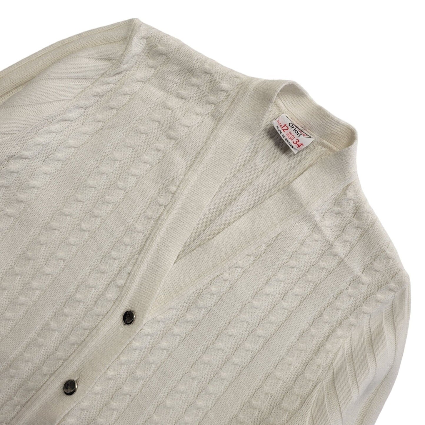 St Michael Vintage White Button Cardigan Uk Women's Size 12