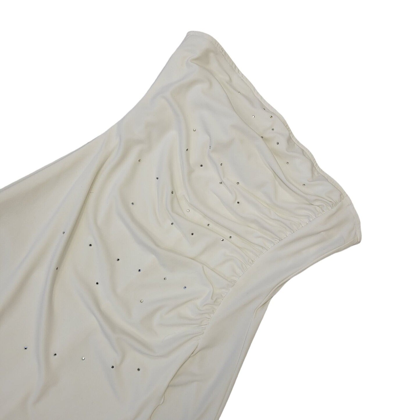 Rebecca Vintage 90s White Sleeveless Dress Uk Women's Size 8-10