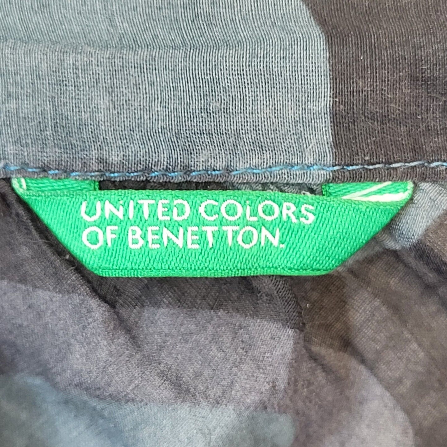 United Colors of Benetton Y2K Retro Blue & Black Blouse Women's 18