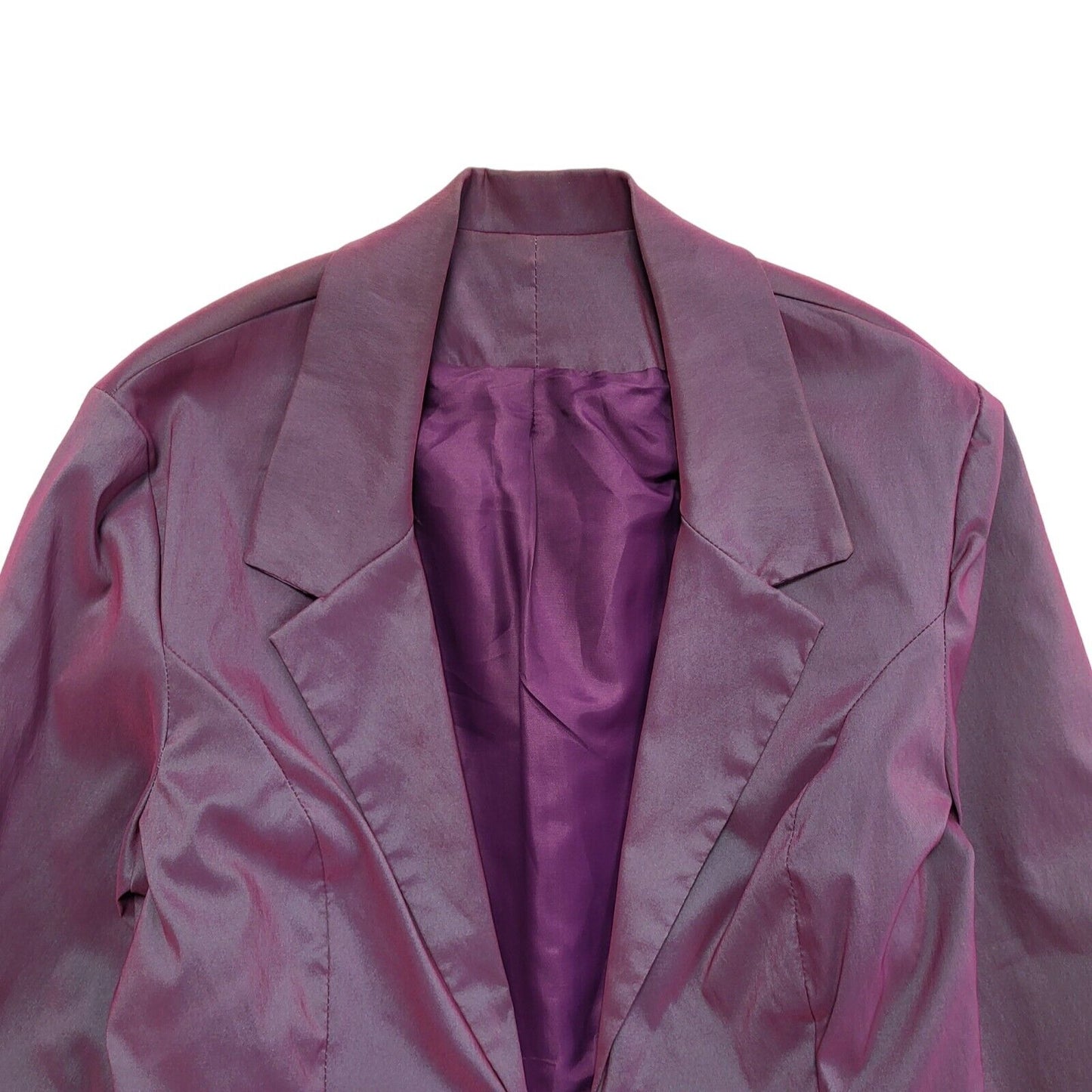 Bay Vintage 90's Purple Metallic Beaded Blazer Jacket Womens UK Size 10