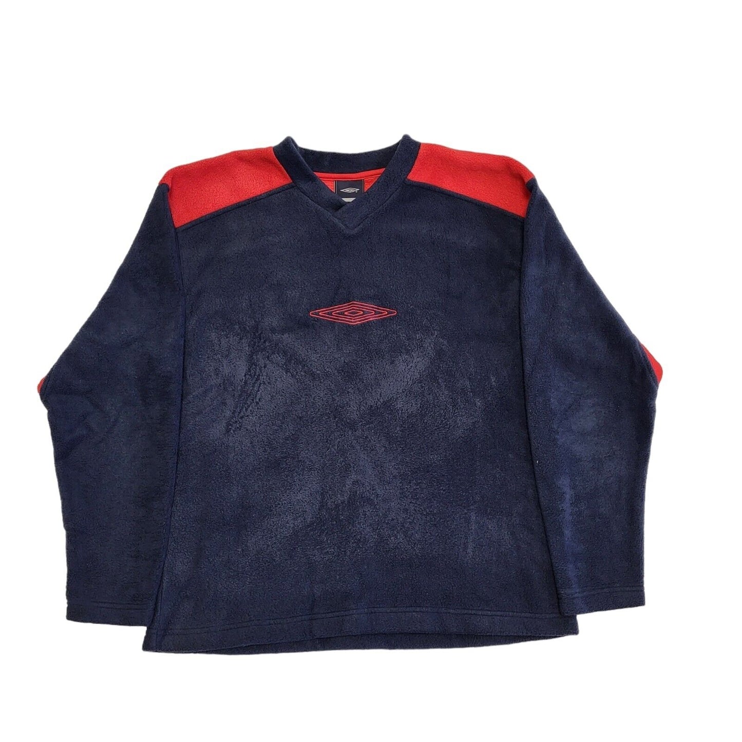 Umbro Y2K Vintage V-Neck Blue & Red Kids Fleece Size XL.