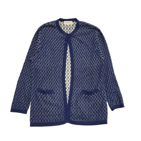 Country Collection Blue 80s Vintage Button Cardigan Uk Women's Size M