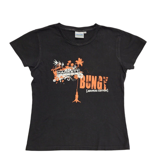 Hackett Cairns Australia Vintage 90's Black Bungy Tourist T-Shirt Womens UK 12