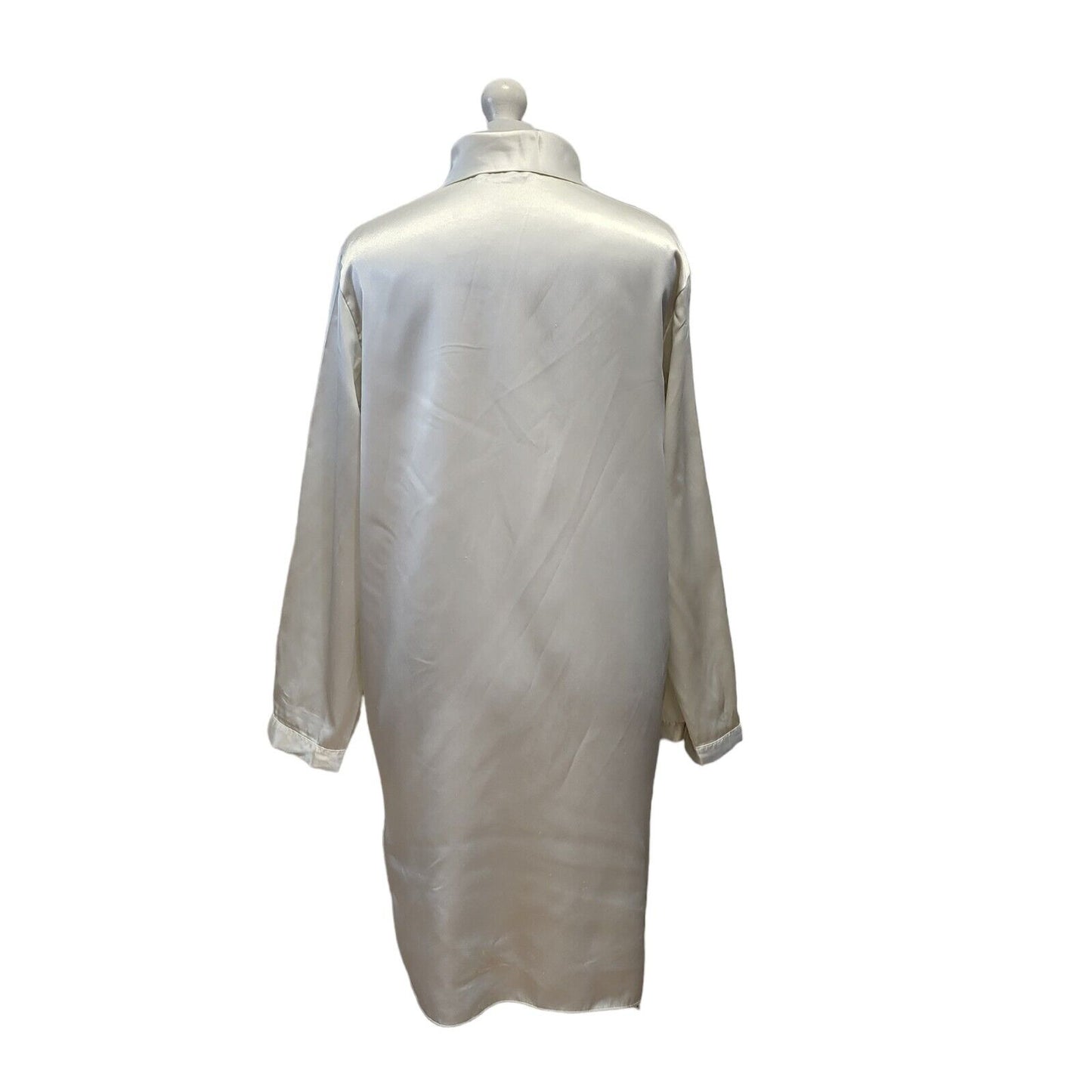 Marks & Spencer 90s Vintage White Long Sleeve Night Shirt Women's Size 12-14