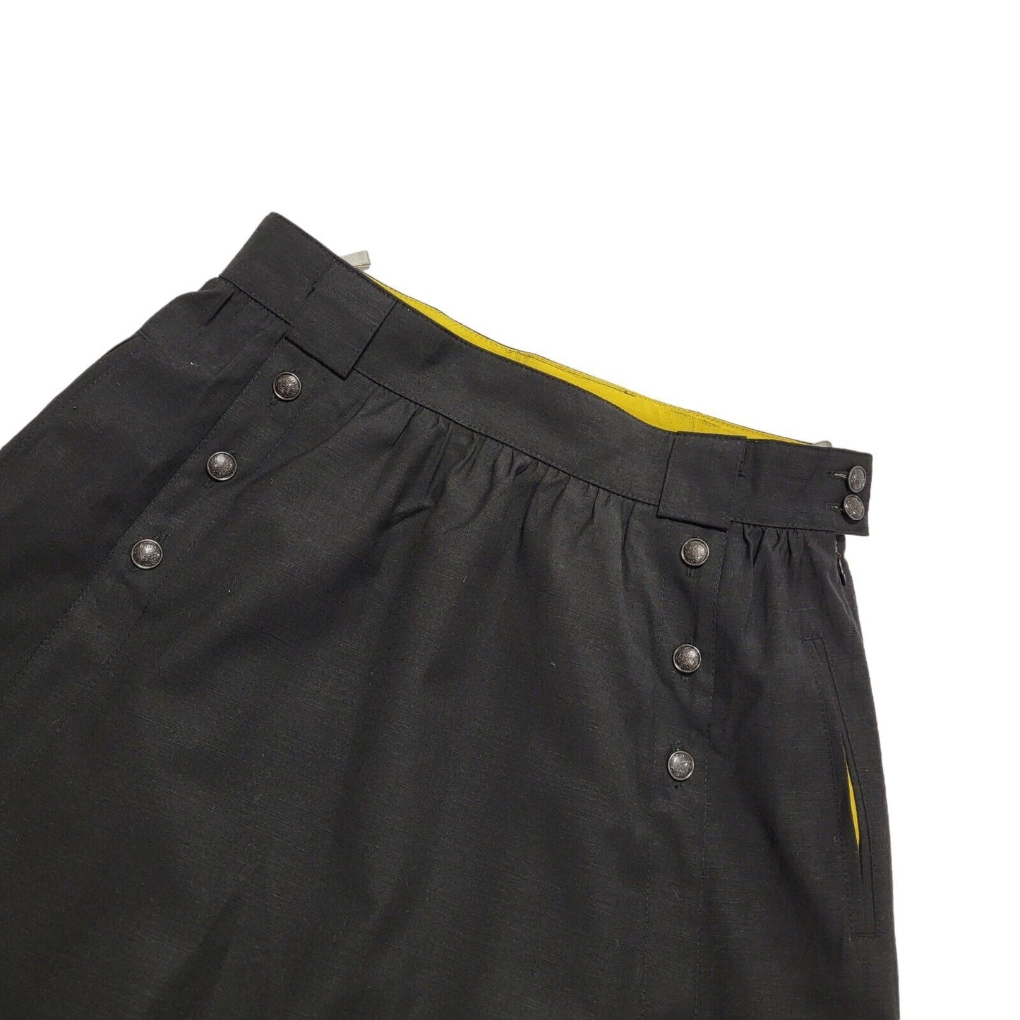 Ravens Black & Yellow 80s Vintage Skirt Uk Women's UK Size 14