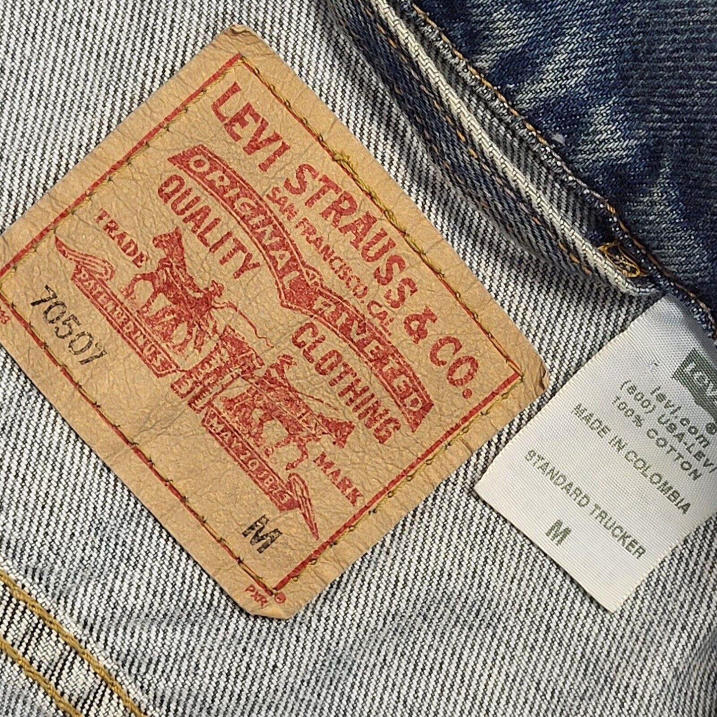 Levi's Vintage 90's Blue Button Up Collared Denim Jacket Men's UK Size M