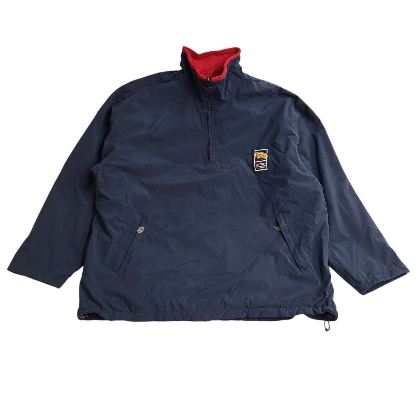 Tetley's 90s Vintage Navy Blue Red High Neck Jacket Uk Men's Size XL
