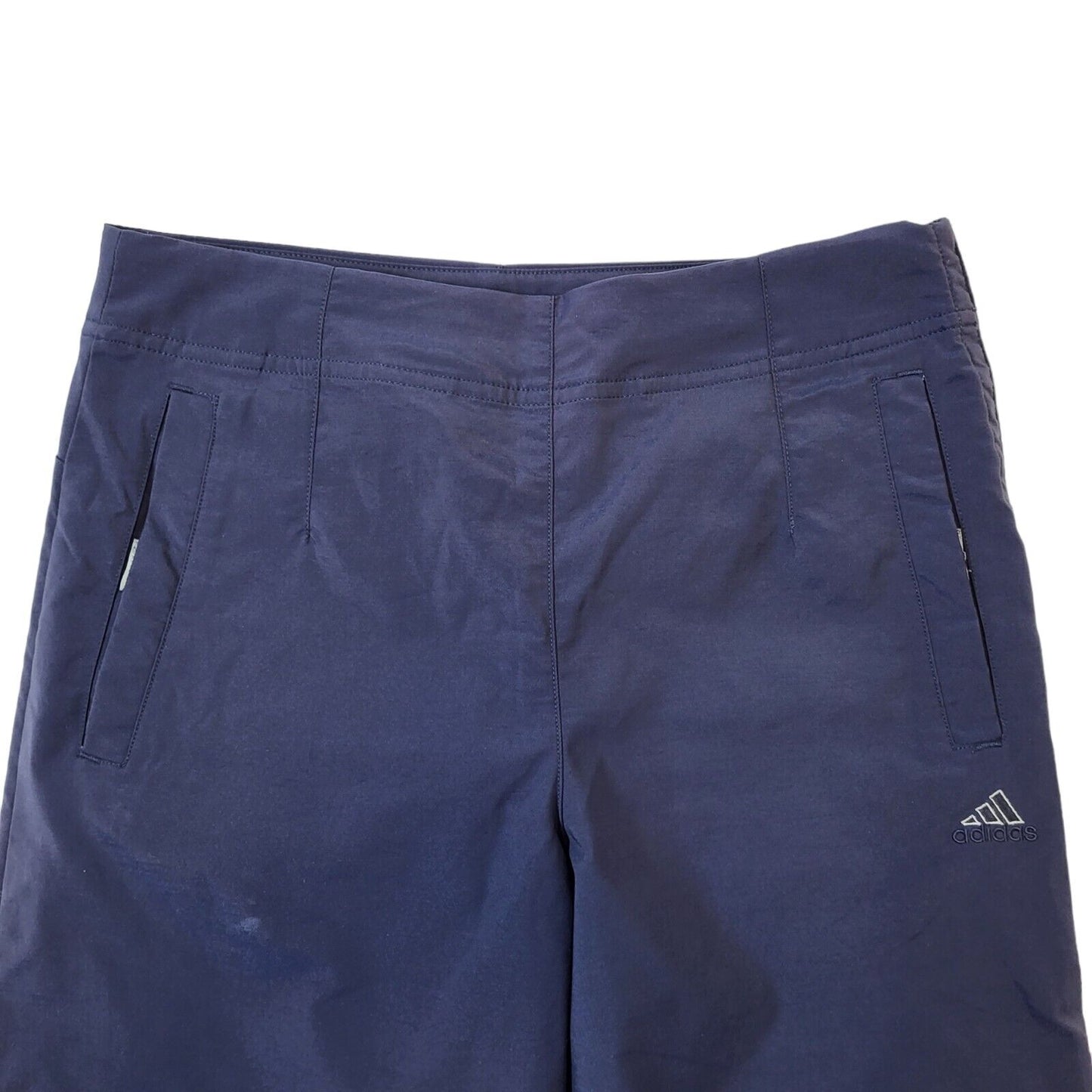Adidas 90s Vintage Cropped Navy Trousers Women's Size 12 W30 L21