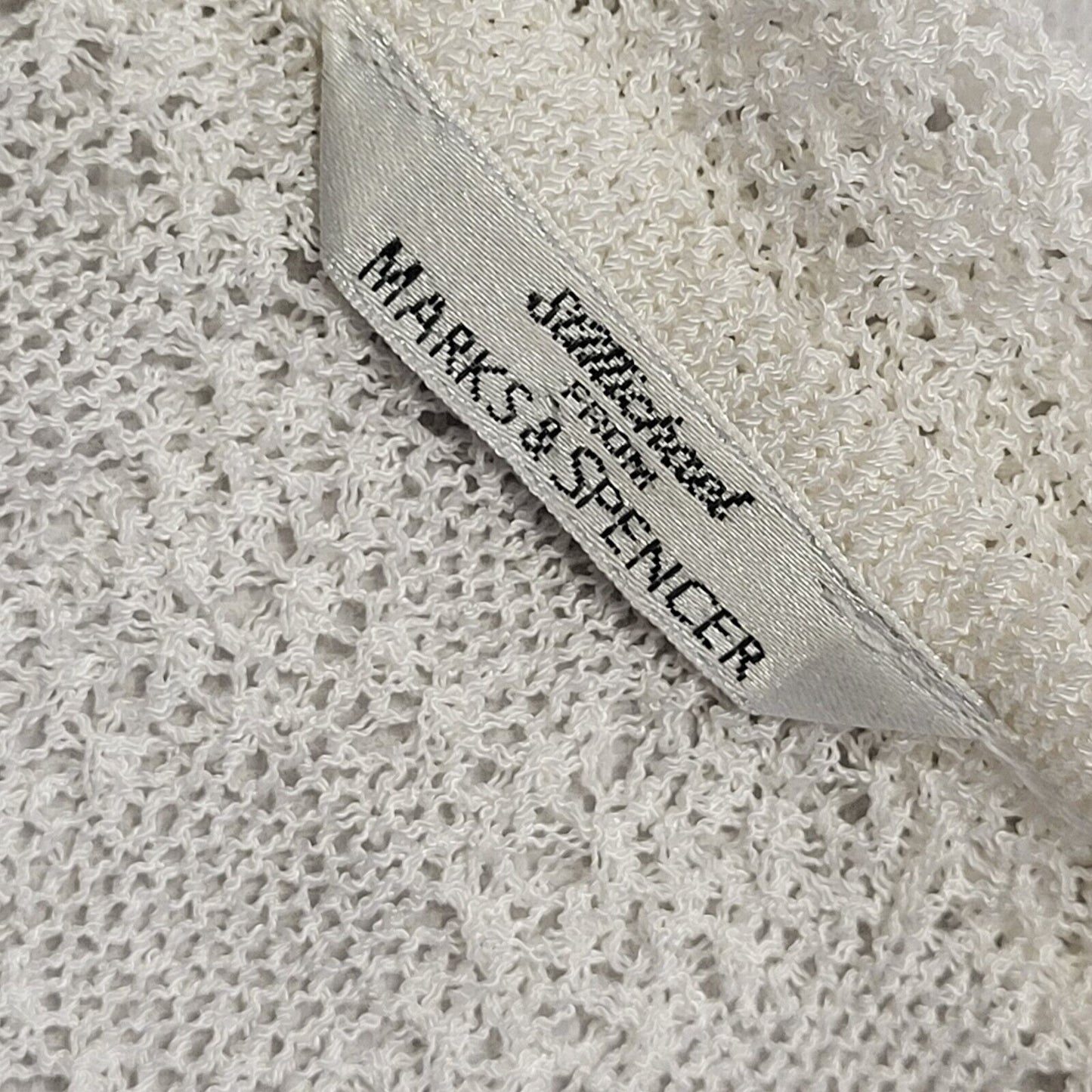 M&S Vintage 90's White Button Collared Cardigan Womens UK 18