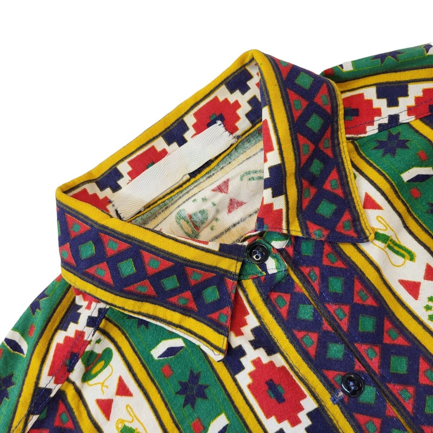 90s Vintage Multicoloured Retro Button Up Long Sleeve Shirt Women's 16