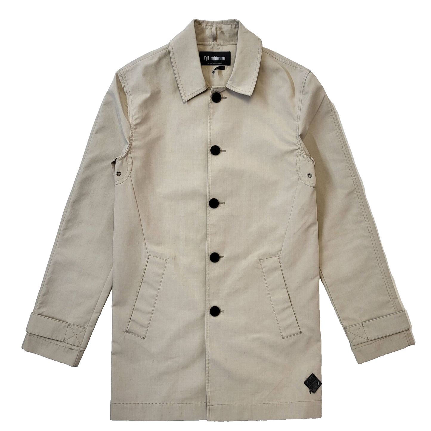 Minimum Aarhus Beige Button-Up Trench Coat Men's Size Small Eu 46