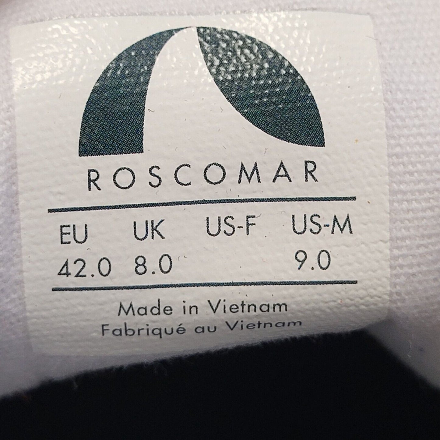 Roscomar White Black Canvas Casual Trainers Men's  Uk Size 8
