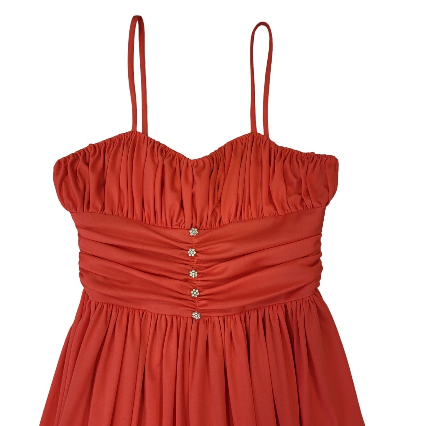 Marjon Couture Trina Lewis Vintage 70s Red Evening Dress Uk Women's Size 14