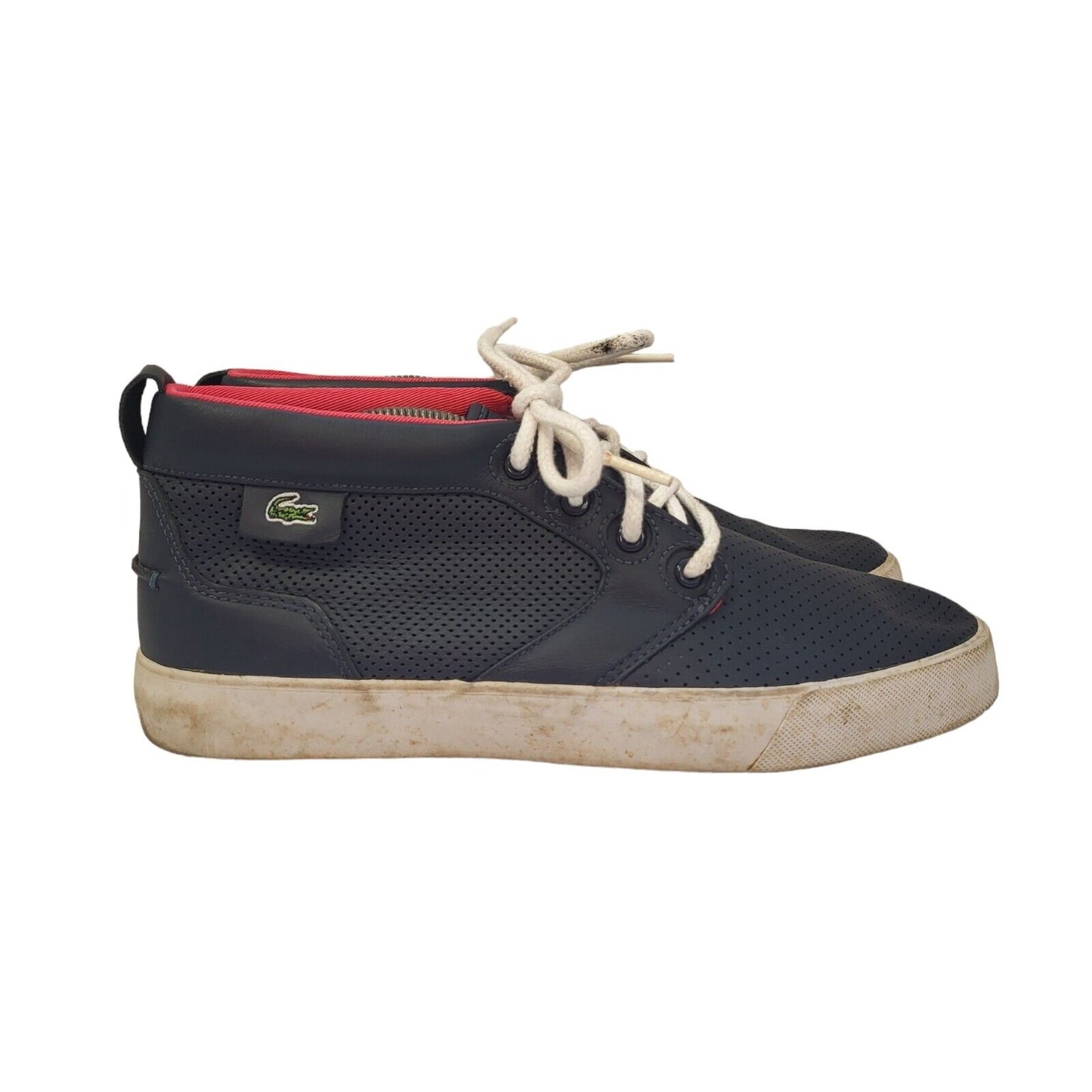 Lacoste Navy Blue & Red-up Sports Casual Trainers Uk Men's Size 9