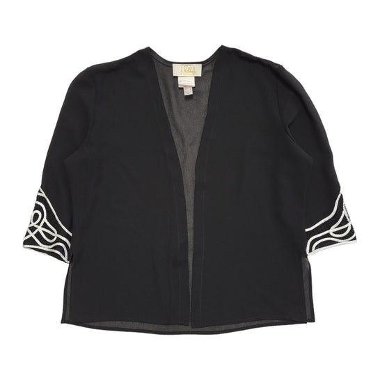 J.Ribboff Y2K Black & White Open Front Sheer Cardigan Womens UK 16