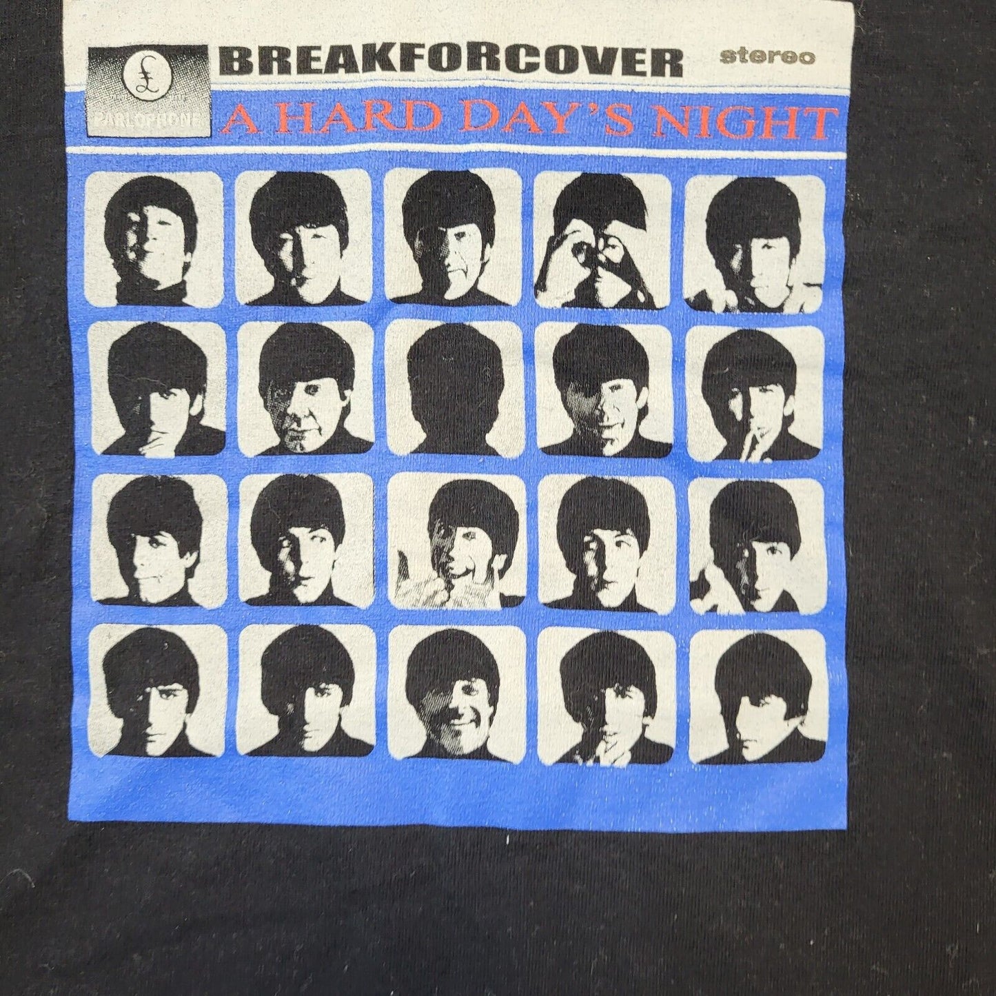 Screen Stars The Beatles Black T-Shirt Short Sleeve UK Size Large