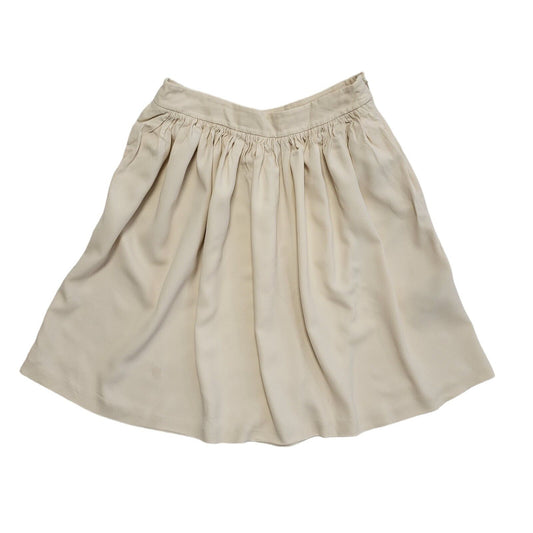 Massimo Dutti Vintage 90's Beige Knee Length Pleated Skirt Womens UK 10 W28
