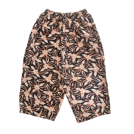 Mecanic London Vintage 90's Black & Orange Floral 3/4 Shorts Womens UK S W26