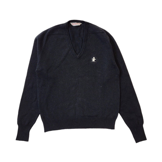 Munsingwear 90s Vintage Wool Blend Black V-Neck Jumper Men's Size L