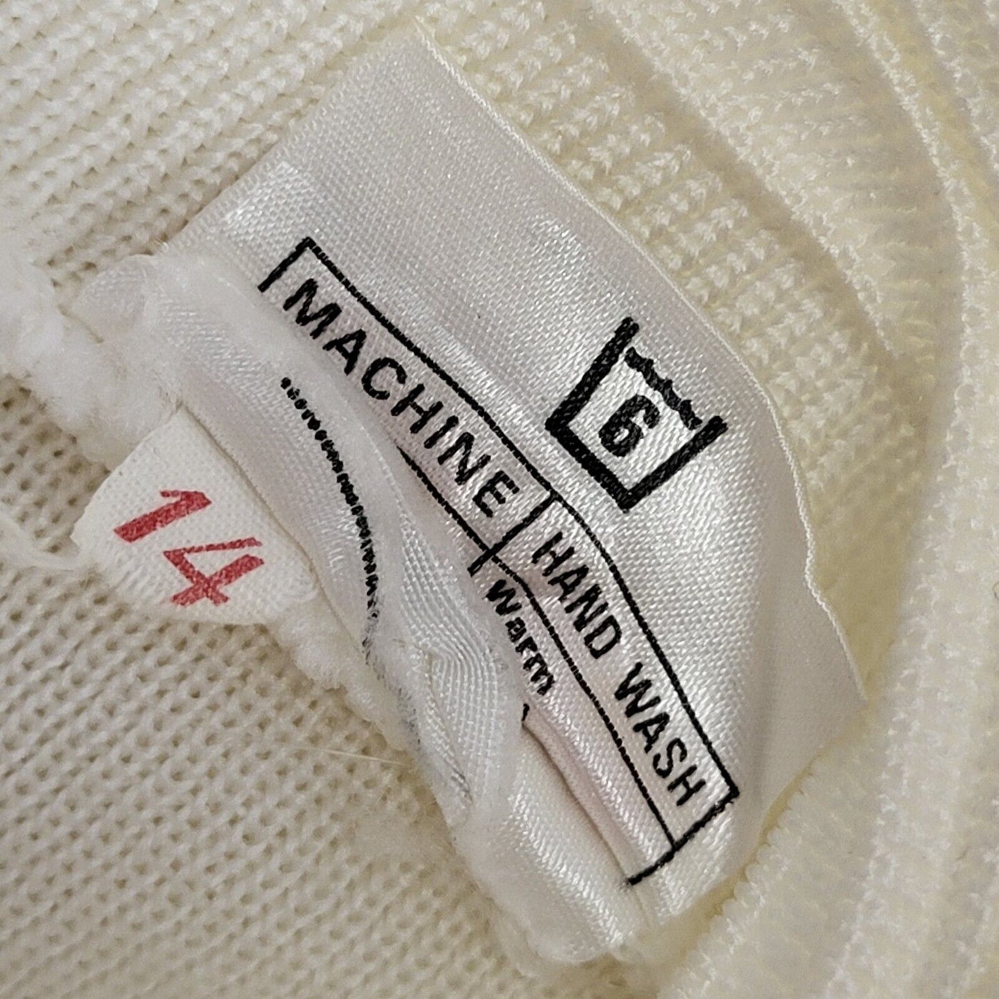 Ben-Mac Vintage 80s Cream 1/4 Zip Tassled T- Shirt Dress Womens UK Size 14