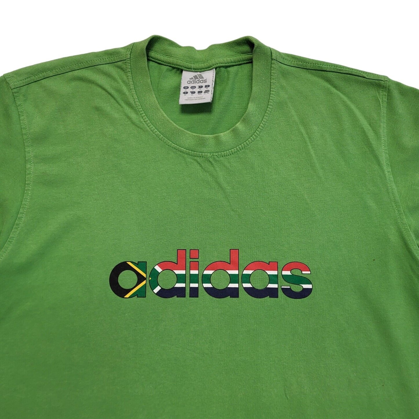 Adidas Green Logo Print Vintage 90s T-Shirt Uk Men's Size XL