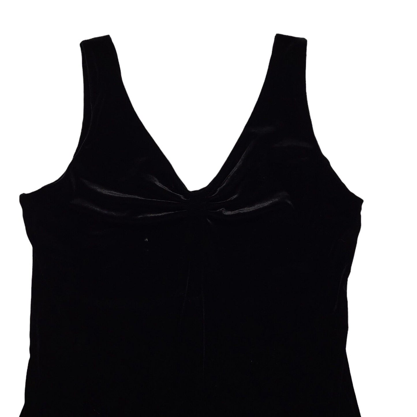 Vintage 90s Black Sleeveless Velvet Dress Uk Women's Size 10