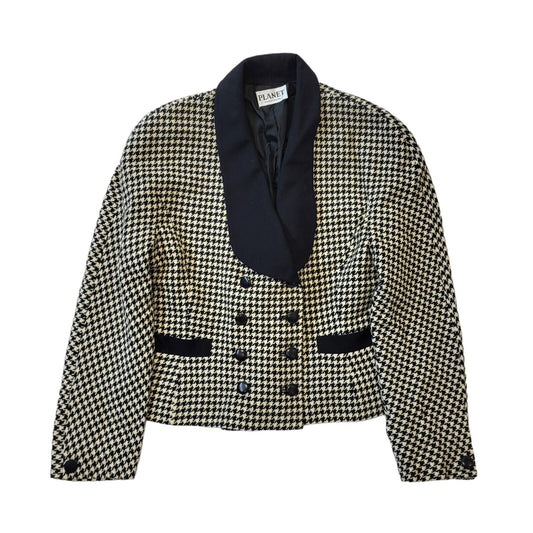 Planet 80s Vintage Black & White Blazer Jacket Women Jacket Size 14