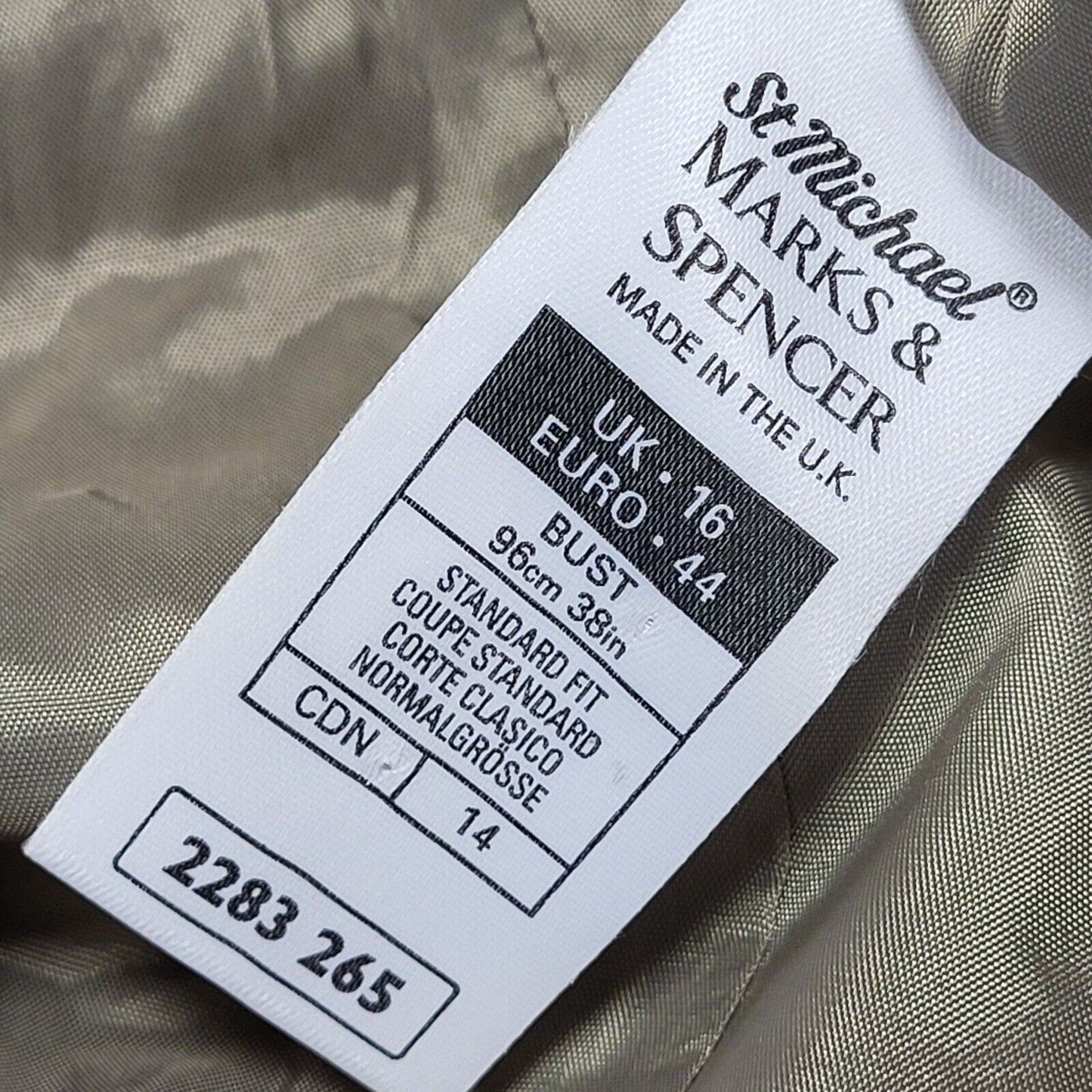 Marks & Spencer Vintage 80s Green Vine Pattern Over Coat Uk 16