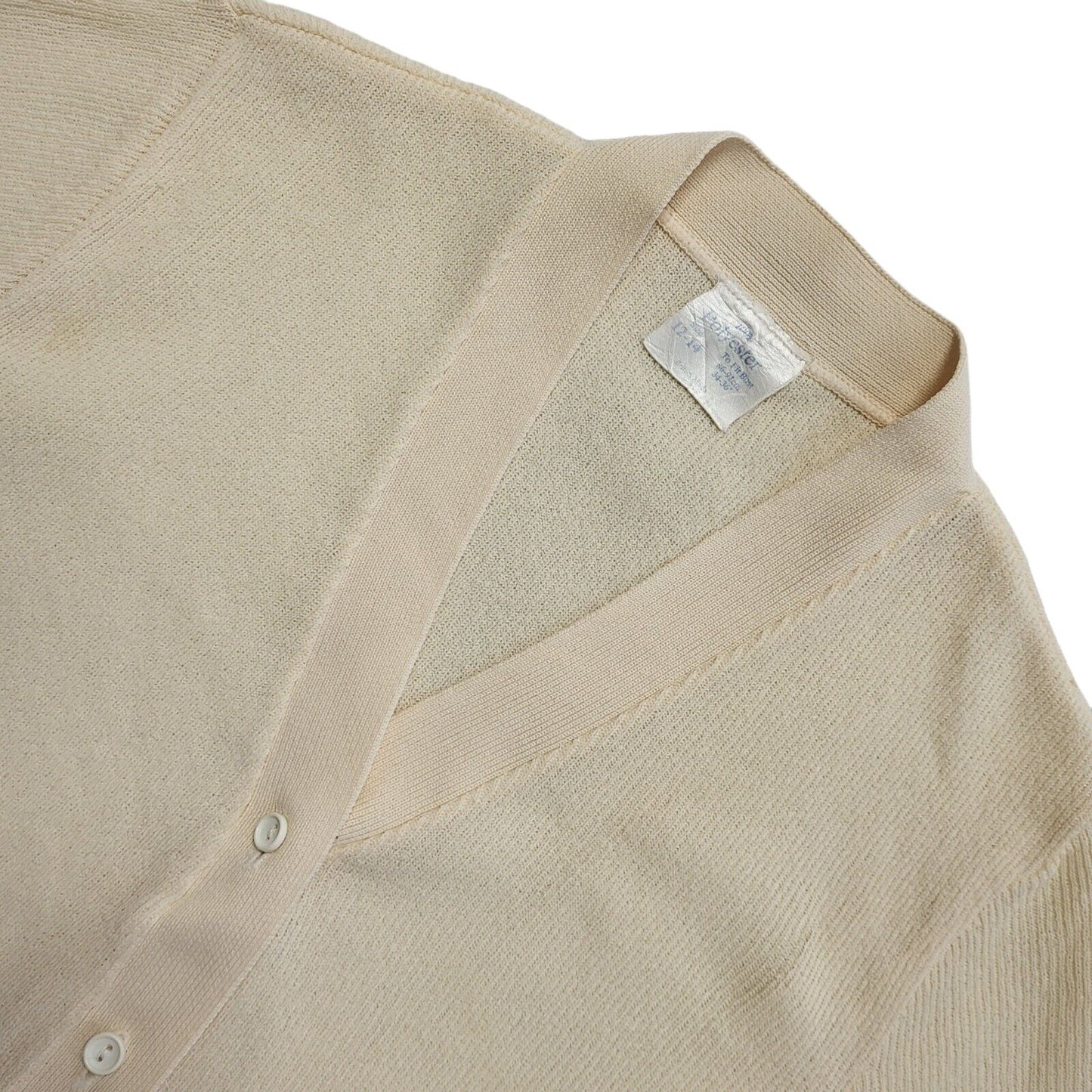 Vintage 90's Cream Button Front Short Sleeve Cardigan Womens UK 12-14