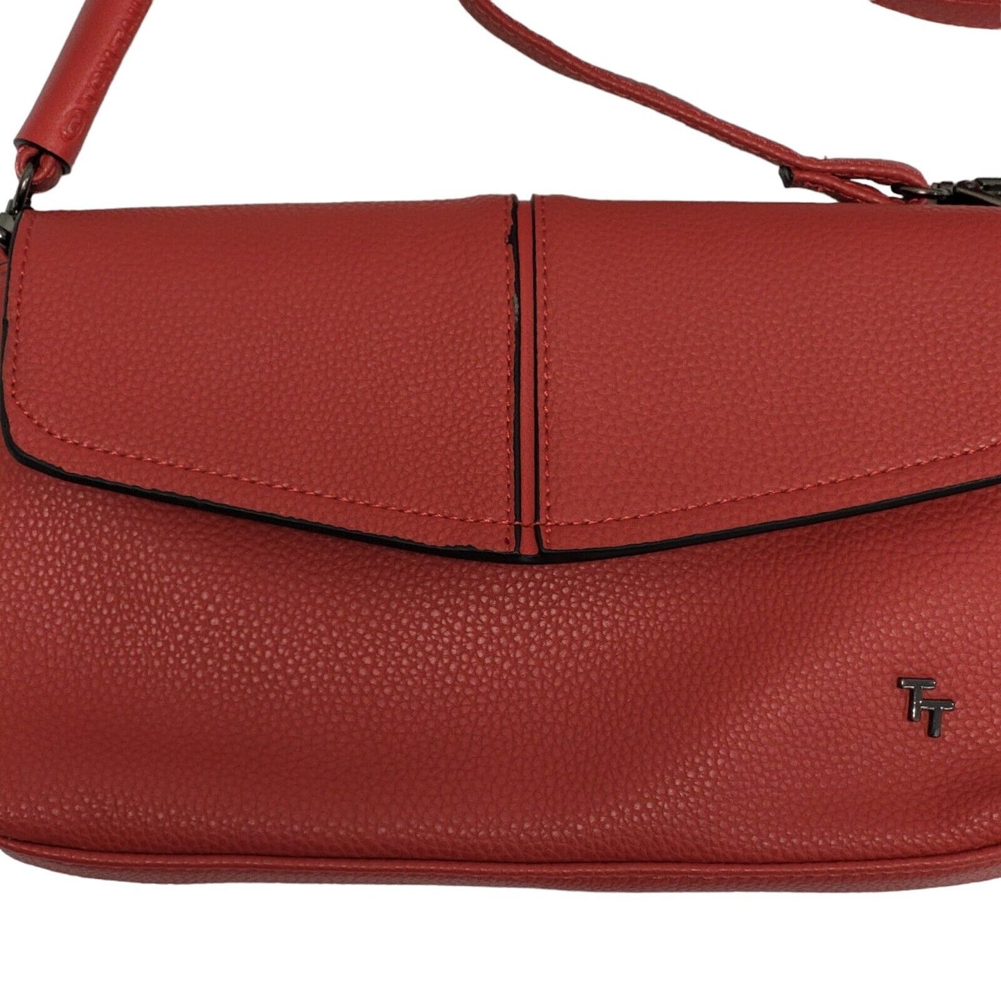 Tom Tailor Red Leather Small Shoulder Bag Uk Women's Size 6.5" x 10"