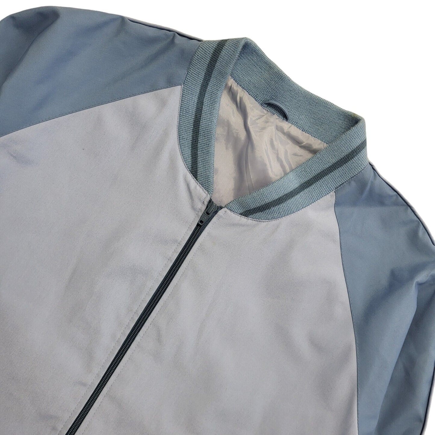Vintage 90s Blue Zipped Bomber Jacket Uk Men's Size Extra Large