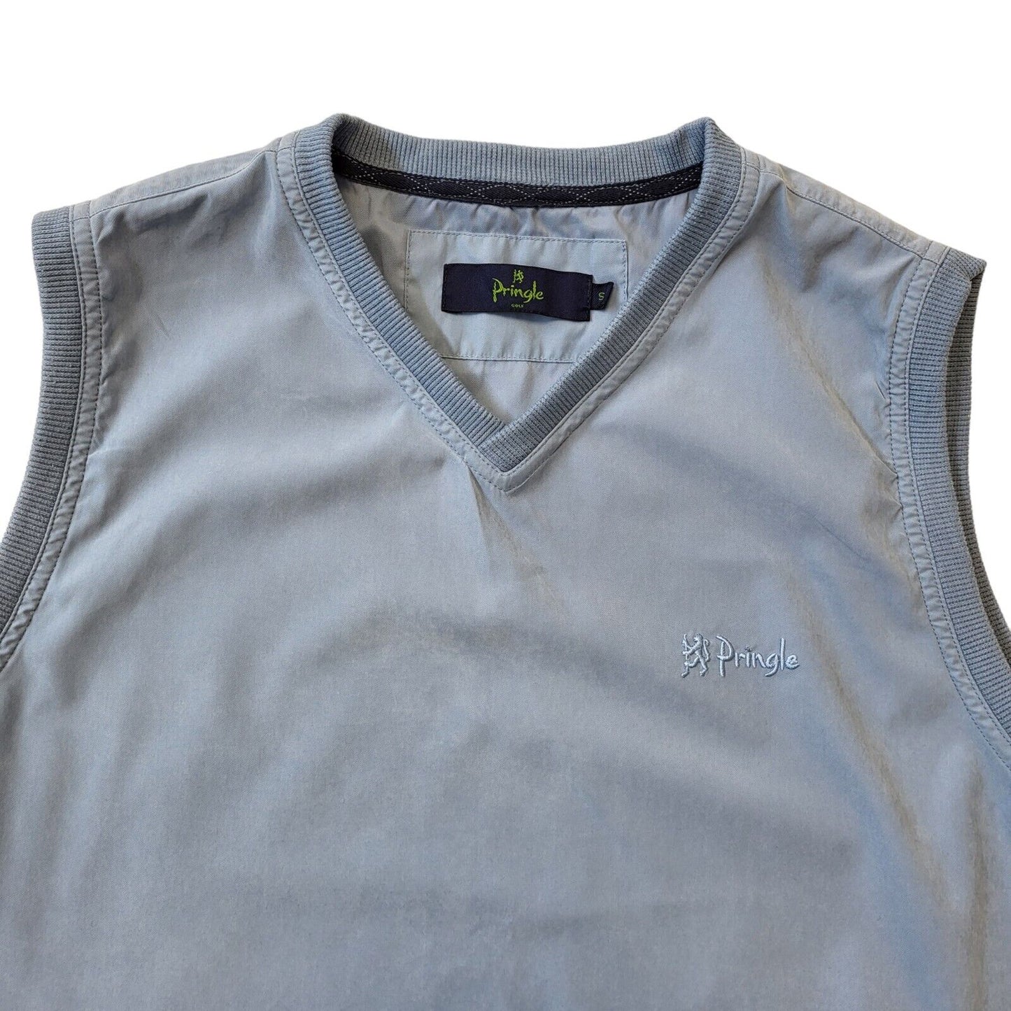 Pringle Golf Y2K Vintage Blue V-Neck Cotton Sweater Vest Men's Size S