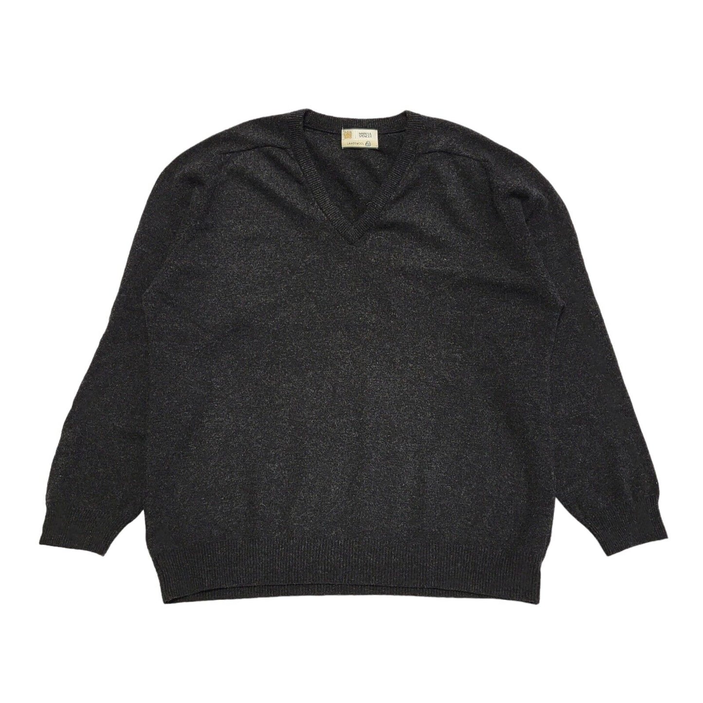 Marks and Spencer Vintage 80's Dark Grey Wool Jumper Uk Men's Size Large