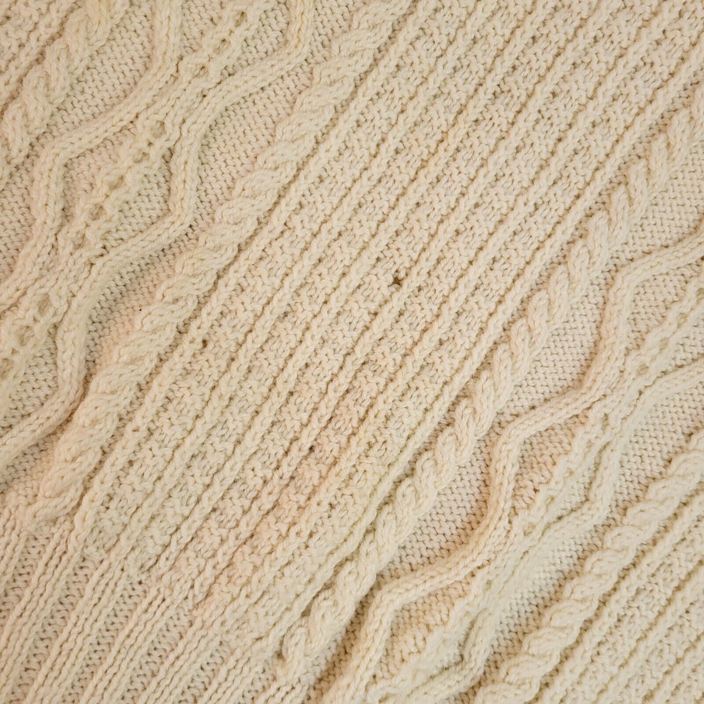Vintage 90's Cream Wool Collared Jumper UK Men's Size XXL