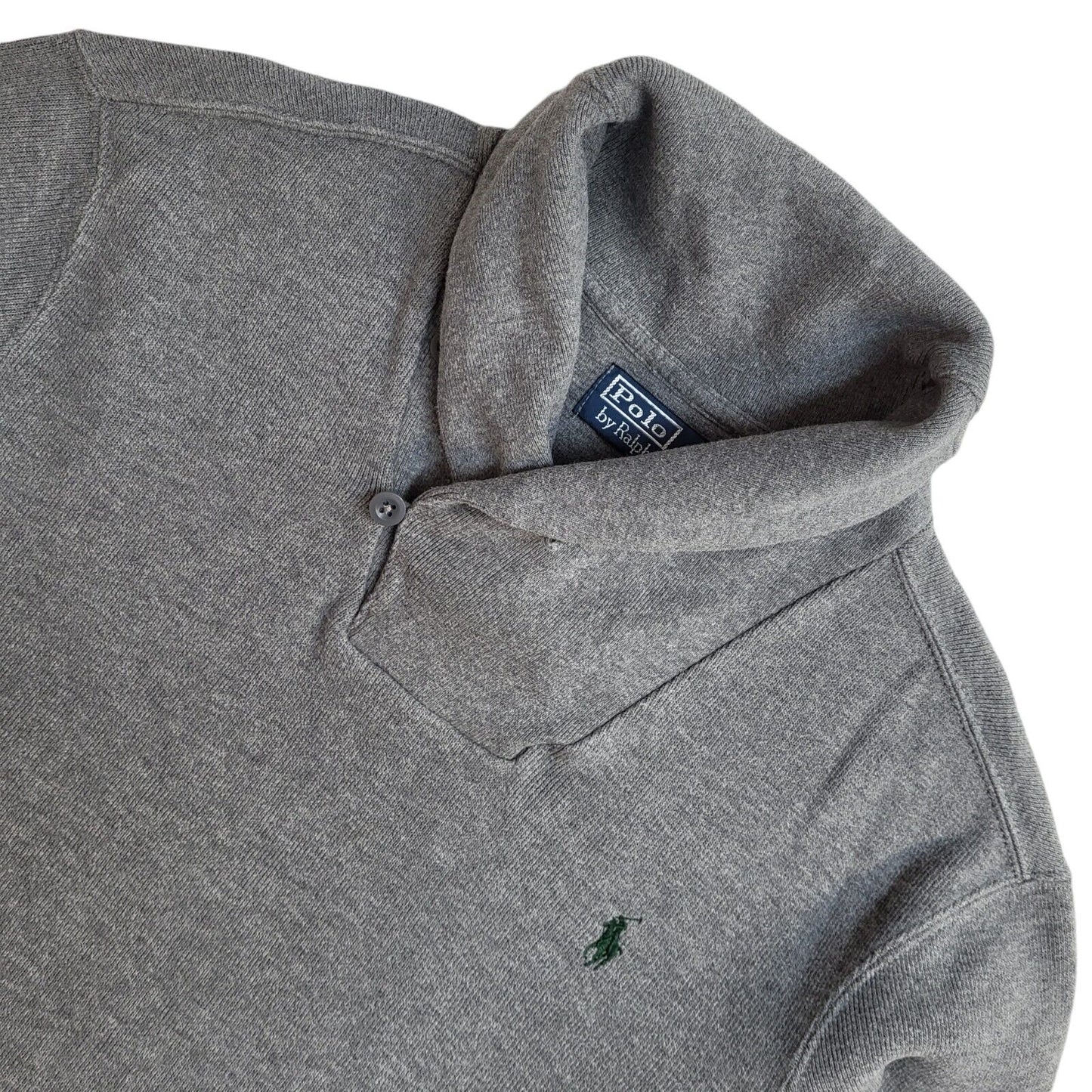 Polo Ralph Lauren Grey Roll Neck Vintage Y2K Jumper Men's UK L