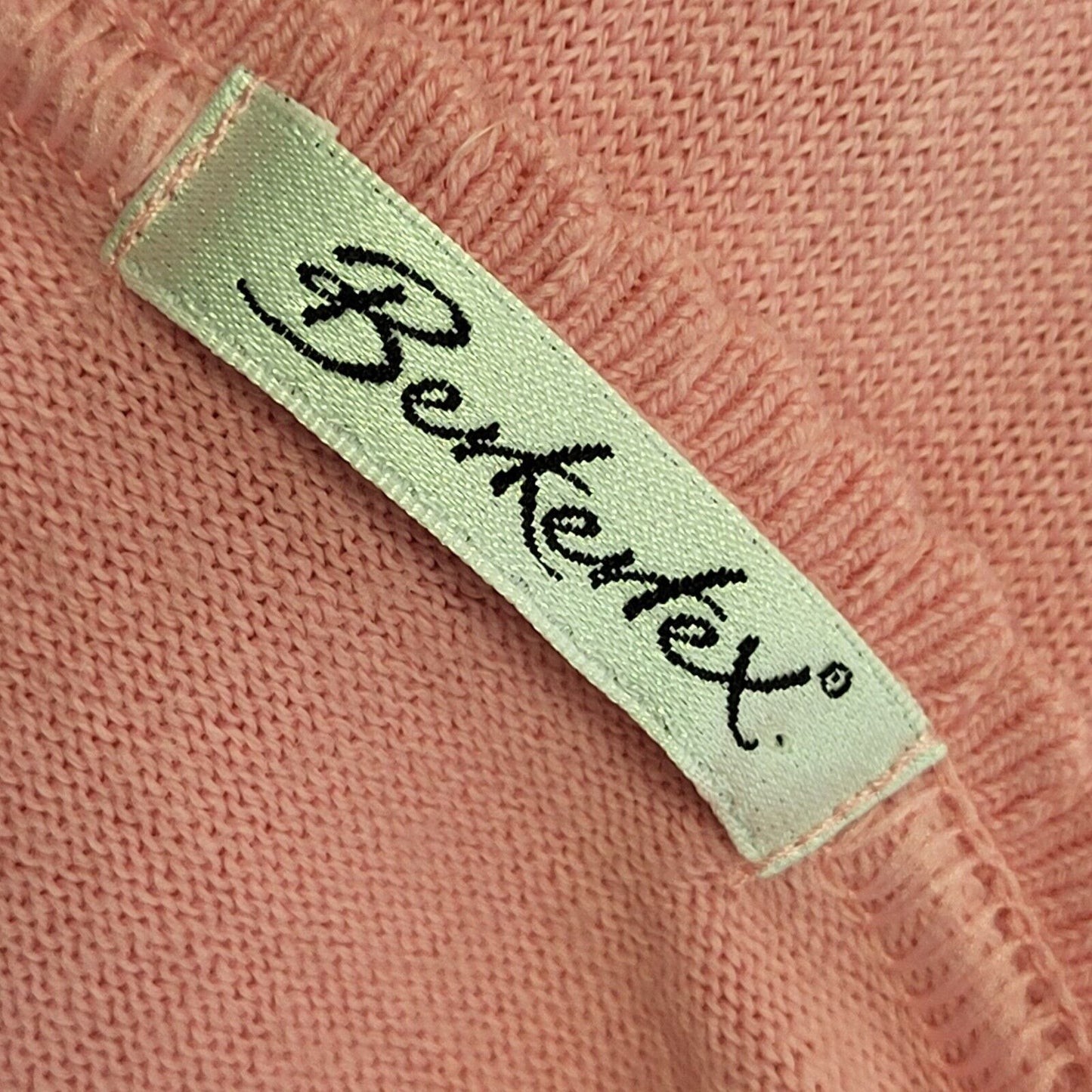 Berkertex Vintage 80s Pink Diamond Knit Cardigan UK Women's Size M / L