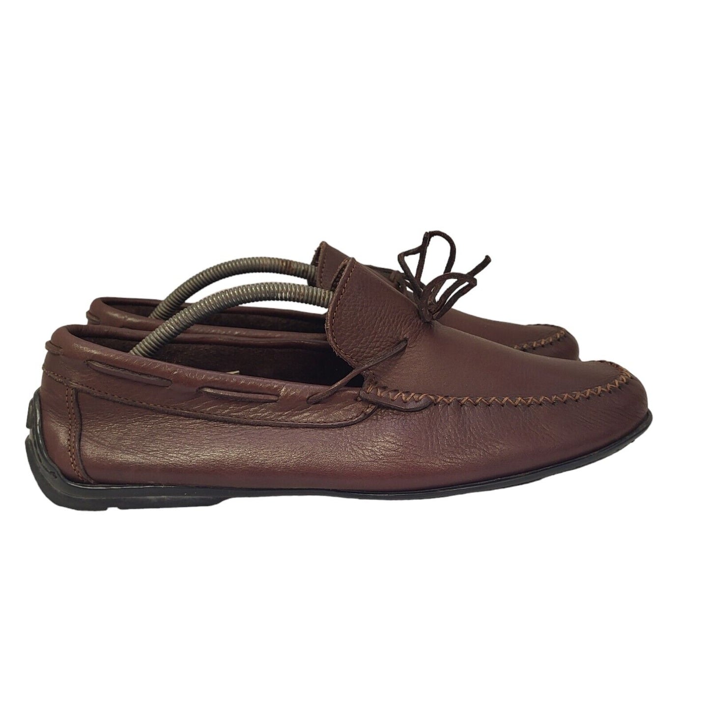 Guidone Brown Lace-up Casual Leather Flat Shoes Uk Men's Size 10