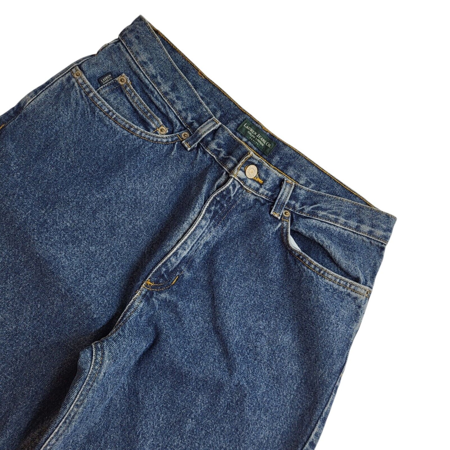 Ralph Lauren 90s Dark Blue Tapered Denim Jeans Uk Women's Size 12 W30 L29