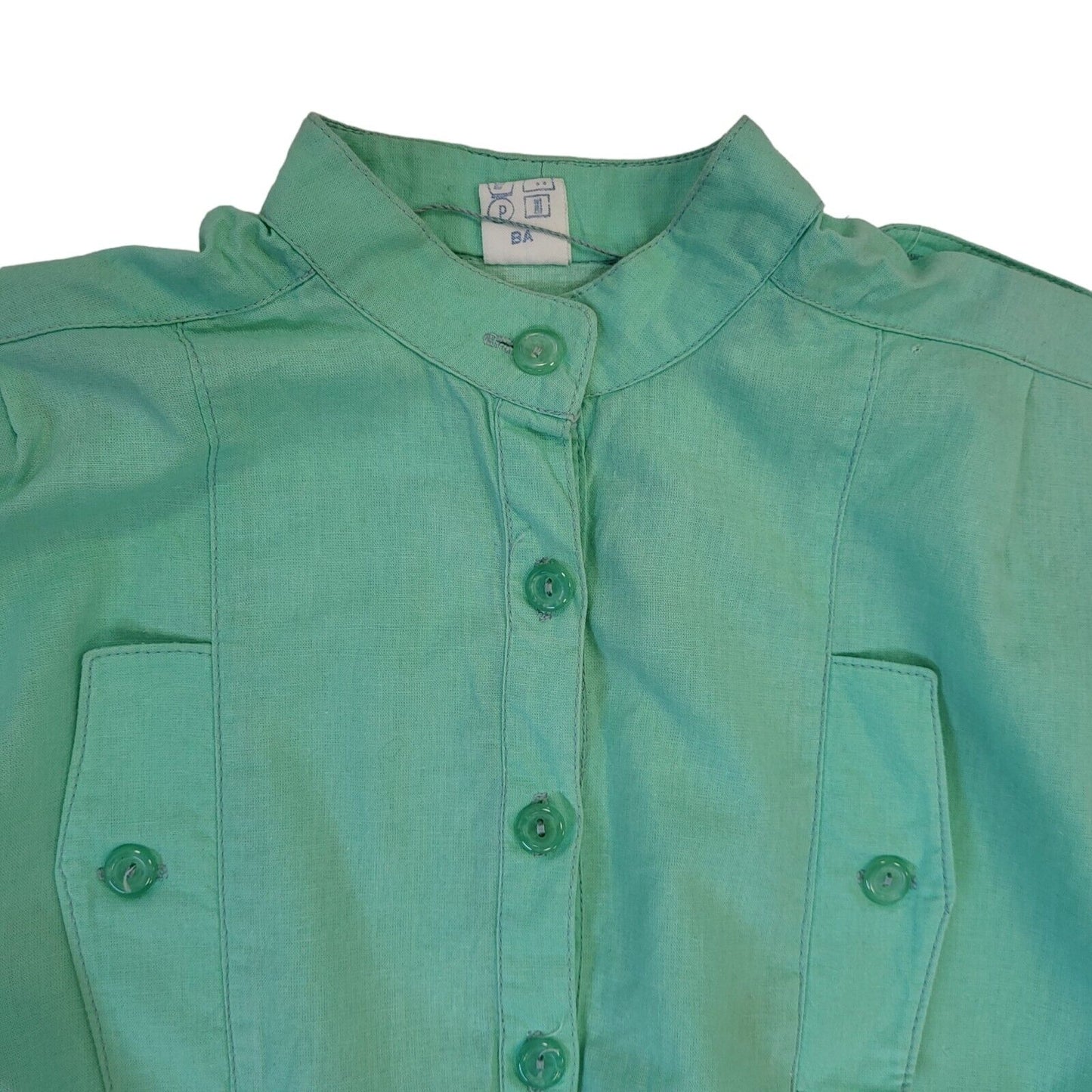 70s Vintage Pastel Green A-Line Daywear Dress Women's Size M 10