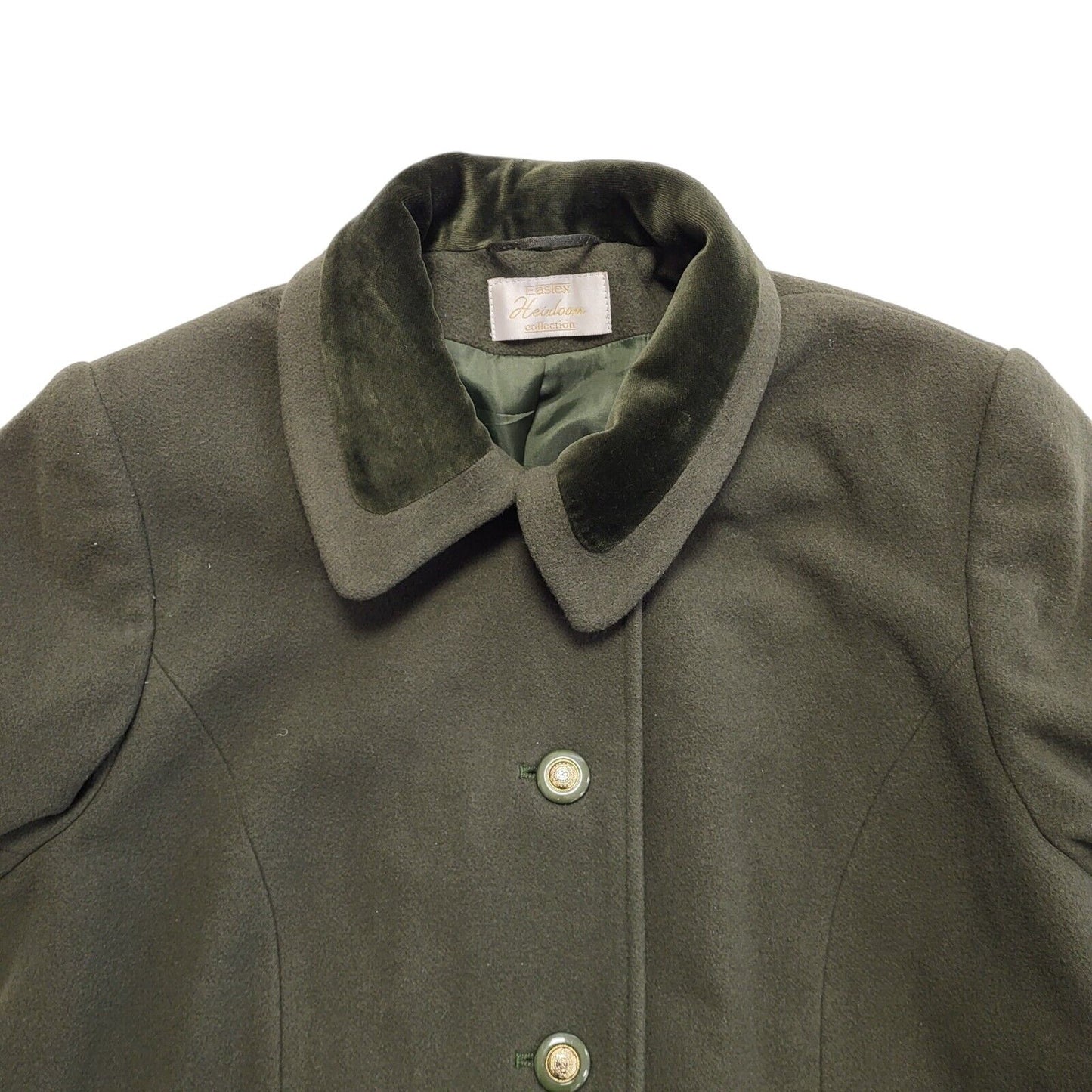 Heirloom Vintage 80s Green Button Rain Coat Women's Size 16
