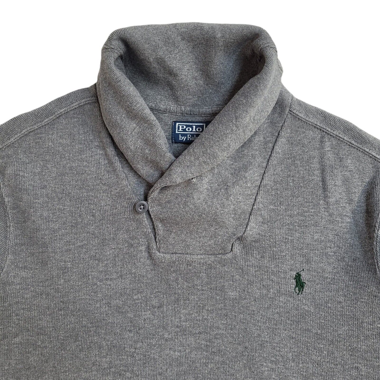 Polo Ralph Lauren Grey Roll Neck Vintage Y2K Jumper Men's UK L