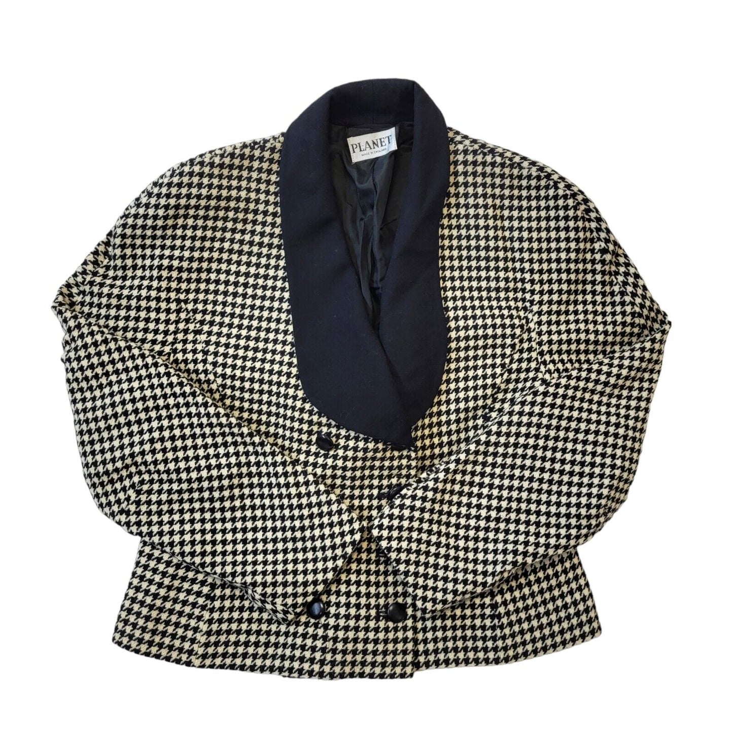 Planet 80s Vintage Black & White Blazer Jacket Women Jacket Size 14